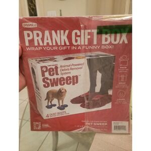 PETSWEEP Dust Boots Prank Fake Gag Funny retirement Dog Cat PARODY Joke Gift Box